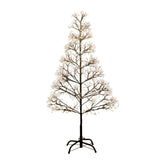 4' Pre-Lit Artificial Halloween Black Starburst Tree with 800 Fairy Warm White LED Lights