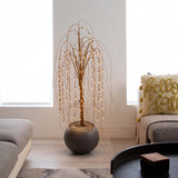 4' Pre-Lit Artificial Willow Tree with 120 Warm White LED Lights