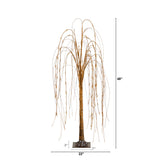 4' Pre-Lit Artificial Willow Tree with 120 Warm White LED Lights