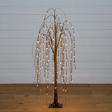 4' Pre-Lit Artificial Willow Tree with 120 Warm White LED Lights