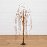 4' Pre-Lit Artificial Willow Tree with 120 Warm White LED Lights