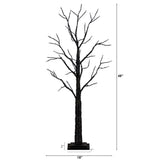 4' Pre-Lit Artificial Halloween Twig Tree with 240 Orange & Purple LED Lights