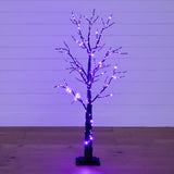 4' Pre-Lit Artificial Halloween Twig Tree with 240 Orange & Purple LED Lights