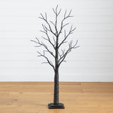 4' Pre-Lit Artificial Halloween Twig Tree with 240 Orange & Purple LED Lights