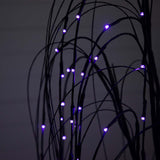4' Pre-Lit Halloween Black Willow Artificial Fall Tree with 120 Orange & Purple LED Lights