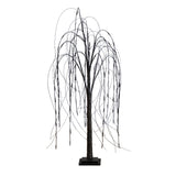 4' Pre-Lit Halloween Black Willow Artificial Fall Tree with 120 Orange & Purple LED Lights
