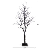 4' Pre-Lit Halloween Deluxe Black Twig Artificial Tree with 81 Orange & Purple LED Lights