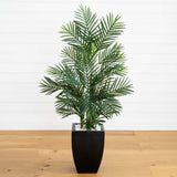 4.5' Areca Palm Tree with Black Wash Planter UV Resistant (Indoor/Outdoor)