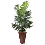 4.5' Kentia Palm Tree in Decorative Wood Planter