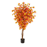 5' Autumn Ficus Artificial Fall Tree