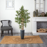 5' Bamboo Tree in Gray Cylinder Planter