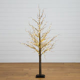 5' Pre-Lit Artificial Twig Tree with 360 Warm White LED Lights
