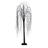 5' Pre-Lit Halloween Black Willow Artificial Fall Tree with 144 Orange & Purple LED Lights