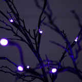 5' Pre-Lit Halloween Deluxe Black Twig Artificial Tree with 102 Orange & Purple LED Lights