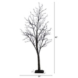 5' Pre-Lit Halloween Deluxe Black Twig Artificial Tree with 102 Orange & Purple LED Lights
