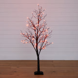 5' Pre-Lit Halloween Deluxe Black Twig Artificial Tree with 102 Orange & Purple LED Lights