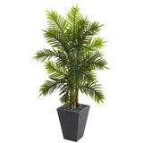5' Areca Palm Artificial Tree in Slate Finished Planter (Real Touch)