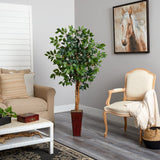 5.5' Ficus Tree w/Bamboo Planter
