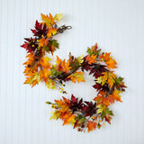 6' Autumn Maple Leaf and Berry Fall Garland