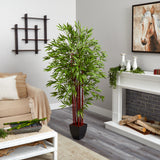 6' Bamboo Silk Tree w/Planter