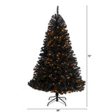 6' Black Artificial Christmas Tree with 400 Clear LED Lights and 1036 Tips