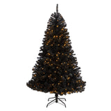6' Black Artificial Christmas Tree with 400 Clear LED Lights and 1036 Tips