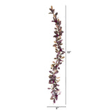 6' Fall Laurel Leaf with Berries Artificial Garland (Set of 2)