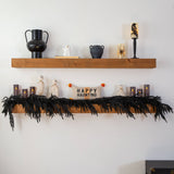 6' Artificial Real Touch Halloween Black Norfolk Island Pine Garland with Natural Look