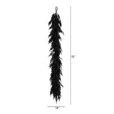 6' Artificial Real Touch Halloween Black Norfolk Island Pine Garland with Natural Look