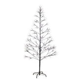 6' Pre-Lit Artificial Halloween Black Starburst Tree with 1680 Fairy Warm White LED Lights