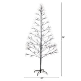 6' Pre-Lit Artificial Halloween Black Starburst Tree with 1680 Fairy Warm White LED Lights