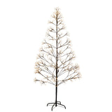 6' Pre-Lit Artificial Halloween Black Starburst Tree with 1680 Fairy Warm White LED Lights