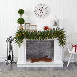 6' Green Pine Artificial Christmas Garland with 35 Clear LED Lights