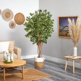 6' Japanese Maple Artificial Tree in Handmade Natural Jute and Cotton Planter