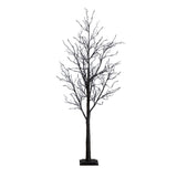 6' Pre-Lit Halloween Black Twig Artificial Tree with 300 Orange & Purple LED Lights