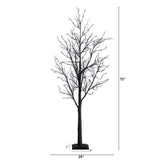 6' Pre-Lit Halloween Black Twig Artificial Tree with 300 Orange & Purple LED Lights