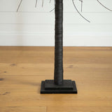 6' Pre-Lit Halloween Black Willow Artificial Tree with 160 Orange & Purple LED Lights