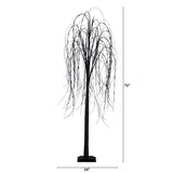 6' Pre-Lit Halloween Black Willow Artificial Tree with 160 Orange & Purple LED Lights