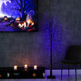 6' Pre-Lit Halloween Black Willow Artificial Tree with 160 Orange & Purple LED Lights