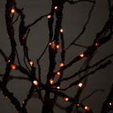 6' Pre-Lit Halloween Deluxe Black Twig Artificial Tree with 156 Orange & Purple LED Lights