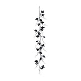 6.5' Pre-Lit Artificial Halloween Black Maple Garland with 48 Orange & Purple LED Lights