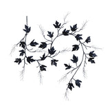 6.5' Pre-Lit Artificial Halloween Black Maple Garland with 48 Orange & Purple LED Lights