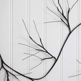 6.5' Pre-Lit Artificial Halloween Black Twig Garland with 48 Purple LED Lights