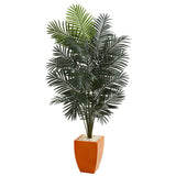 6.5' Paradise Artificial Palm Tree in Orange Planter