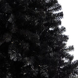 7' Black Artificial Christmas Tree with 500 Clear LED Lights and 1428 Tips