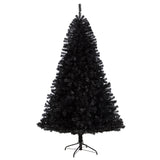 7' Black Artificial Christmas Tree with 500 Clear LED Lights and 1428 Tips