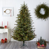 7.5' Classic Pine & Pine Cone Christmas Tree