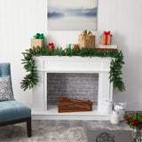 9' Christmas Pine Artificial Garland with 50 Warm White LEDs Lights