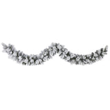 9' Flocked Christmas Artificial Garland with 180 Bendable Branches
