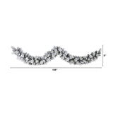 9' Flocked Christmas Artificial Garland with 180 Bendable Branches